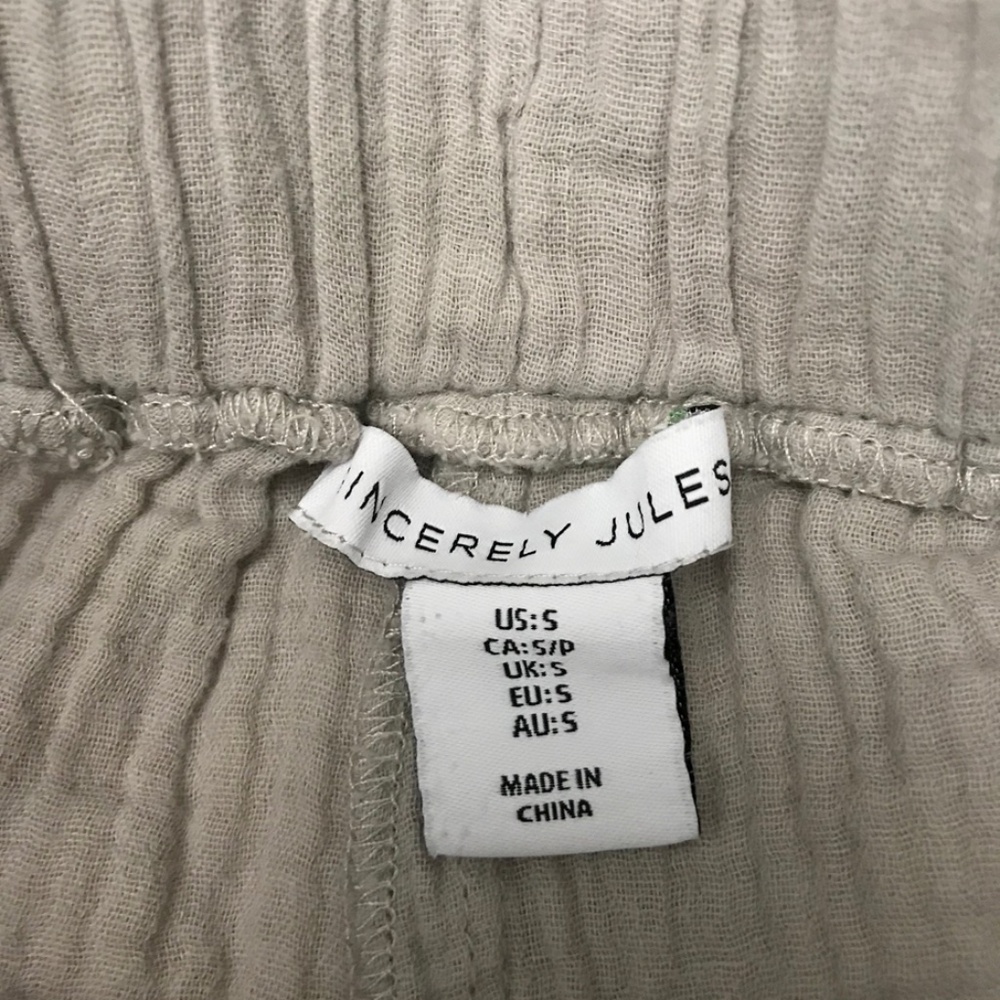 2/$29 Sincerely Jules pants cotton gauze size small wide leg drawstring - Picture 5 of 7